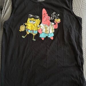 Nickelodeon Black Graphic SpongeBob and Patrick Tank Top